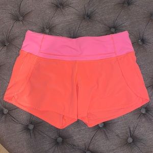 pink lululemon shorts, small stain on the back